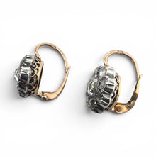Vintage Georgian Rose Cut Diamond Dangle Earrings 14K Rose Gold
