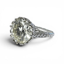 Vintage Art Deco 3.62 Carat Old European Cut Diamond Platinum Engagement Ring