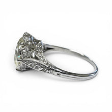 Vintage Art Deco 3.62 Carat Old European Cut Diamond Platinum Engagement Ring