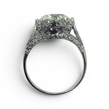 Vintage Art Deco 3.62 Carat Old European Cut Diamond Platinum Engagement Ring