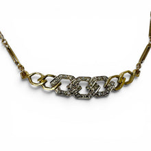 Vintage Watch Chain Style Diamond Necklace 18K Yellow Gold