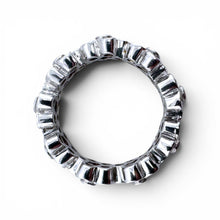 Platinum Ruby & Diamond Flower Eternity Band Size 6.5