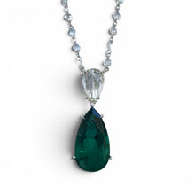 Lugano Emerald & Diamond Necklace 18K White Gold