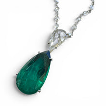 Lugano Emerald & Diamond Necklace 18K White Gold
