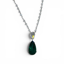 Lugano Emerald & Diamond Necklace 18K White Gold