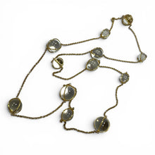 Vintage Crystal Bead Necklace 36 Inches 18K Yellow Gold