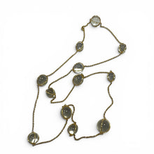 Vintage Crystal Bead Necklace 36 Inches 18K Yellow Gold