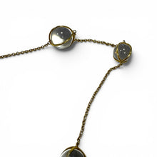 Vintage Crystal Bead Necklace 36 Inches 18K Yellow Gold