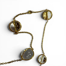 Vintage Crystal Bead Necklace 36 Inches 18K Yellow Gold