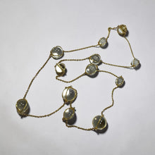 Vintage Crystal Bead Necklace 36 Inches 18K Yellow Gold