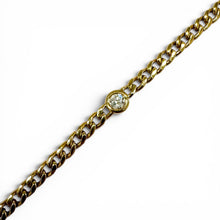 Estate Zoë Chicco Cuban Link Diamond Bracelet 14K Yellow Gold