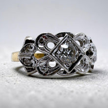 Vintage Two Toned Diamond Cocktail Ring