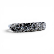 Vintage 1 Carat Old European Cut Diamond Band 14K White Gold