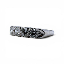 Vintage 1 Carat Old European Cut Diamond Band 14K White Gold