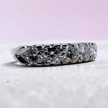 Vintage 1 Carat Old European Cut Diamond Band 14K White Gold