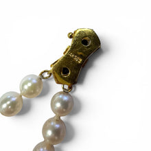 Vintage Double Strand Pearl Bracelet Sapphire & Diamond 14K Yellow Gold