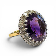 Vintage Amethyst & Diamond Halo Cocktail Ring