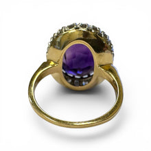Vintage Amethyst & Diamond Halo Cocktail Ring