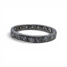 Vintage Art Deco Old European Cut Diamond Eternity Platinum Band Size 6.25