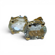 2 Carat Aquamarine Stud Earrings 14K Yellow Gold