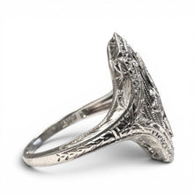 Vintage Edwardian Era Diamond Cocktail Ring 18K White Gold