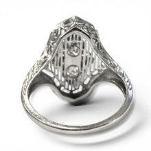 Vintage Edwardian Era Diamond Cocktail Ring 18K White Gold