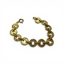 Vintage 14k Yellow Gold Engraved Link Bracelet