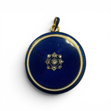 Vintage 18k Yellow Gold Enamel Locket