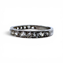 Vintage Engraved Platinum Diamond Band Size 6.5