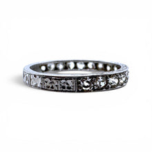 Vintage Engraved Platinum Diamond Band Size 6.5