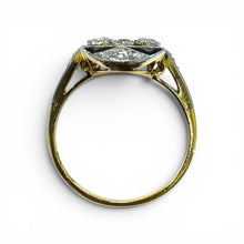 Vintage Dainty Art Deco Sapphire and Diamond Cocktail Ring