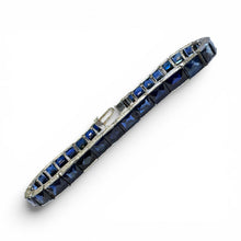 Vintage Platinum Sapphire 12 Carat Tennis Bracelet