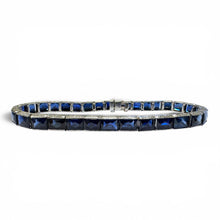 Vintage Platinum Sapphire 12 Carat Tennis Bracelet