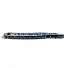 Vintage Platinum Sapphire 12 Carat Tennis Bracelet