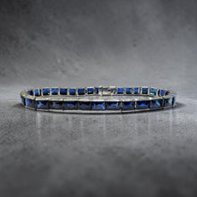 Vintage Platinum Sapphire 12 Carat Tennis Bracelet