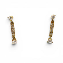 Vintage Diamond 14k Yellow Gold Dangle Earrings