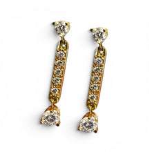 Vintage Diamond 14k Yellow Gold Dangle Earrings
