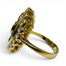 Vintage Sapphire and Diamond 18K Yellow Gold Cocktail Ring