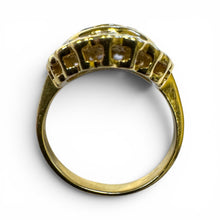 Vintage Sapphire and Diamond 18K Yellow Gold Cocktail Ring