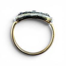 Vintage 14k Yellow Gold Emerald & Diamond Cocktail Ring