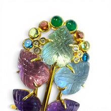 Vintage Kurt Wayne 14k Yellow Gold Tutti Frutti Brooch
