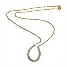 Vintage 14k Yellow Gold Diamond Horseshoe Necklace