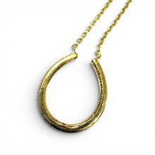 Vintage 14k Yellow Gold Diamond Horseshoe Necklace
