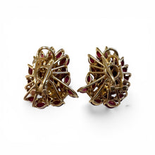 Vintage Ruby & Diamond 14k Yellow Gold French Back Earrings