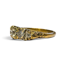 Vintage 18k Yellow Gold Edwardian Era Old European Cut Diamond Ring