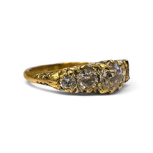 Vintage 18k Yellow Gold Edwardian Era Old European Cut Diamond Ring