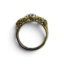 Vintage 18k Yellow Gold Edwardian Era Old European Cut Diamond Ring