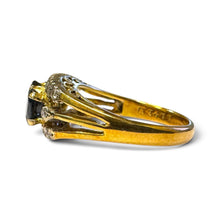 Vintage Retro Sapphire & Diamond 14k Yellow Gold Ring