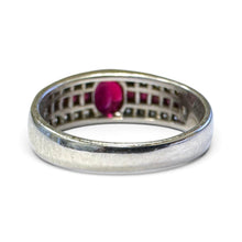 Estate Ruby & Diamond 18k White Gold Ring