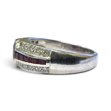 Estate Ruby & Diamond 18k White Gold Ring